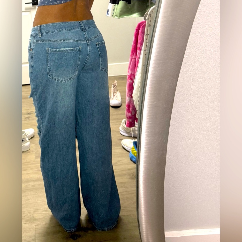 Forever 21 Blue Flare & Wide Leg Jeans